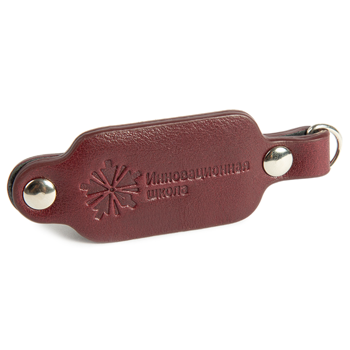 Брелок кожаный "Инновационная школа", цвет бордовый 48187